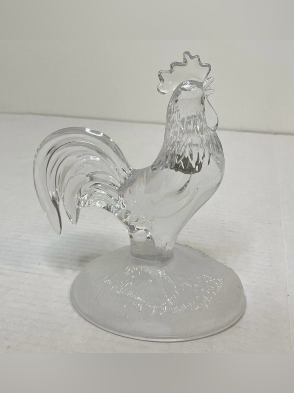Vintage Cristal d’Arques Rooster Crystal Figurine 7” | Coq en cristal